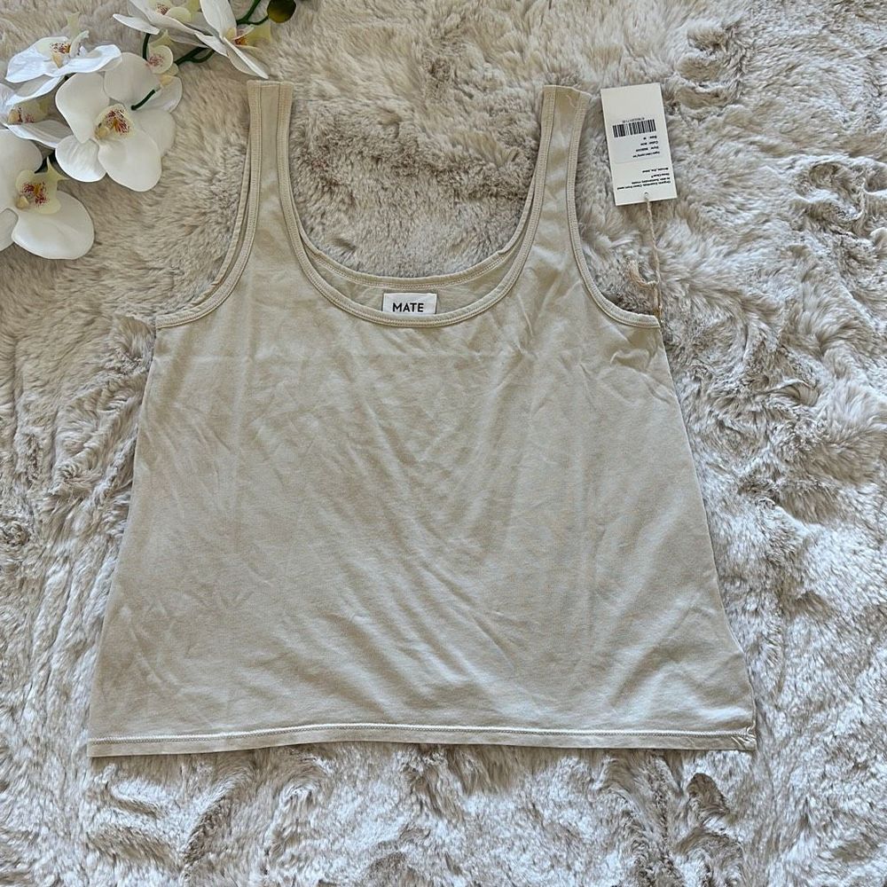 MATE the Label Organic Cotton Layering Tank in Bone Size M - Picture 2 of 6